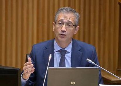 El gobernador del Banco de España, Pablo Hernández de Cos, comparece en el Congreso el 6 de octubre.
 EUROPA PRESS
 06/10/2020