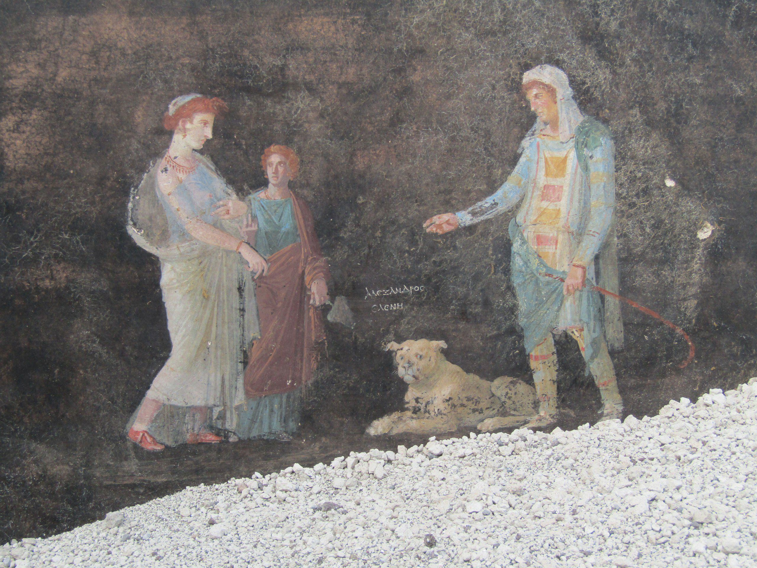 Salen a la luz en Pompeya varios frescos sobre la guerra de Troya en un imponente salón de banquetes