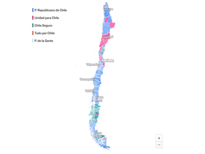 Mapa | El resultado de las elecciones al Consejo Constitucional de Chile municipio a municipio