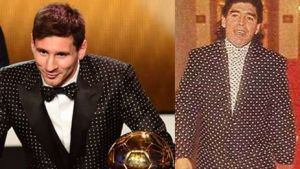 El diario 'Olé' compara el traje de Messi con el de Maradona