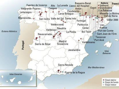 Las estaciones de esquí españolas en un clic