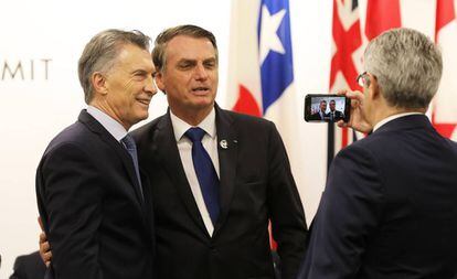 Macri y Bolsonaro, el sábado pasado en Osaka (Japón).