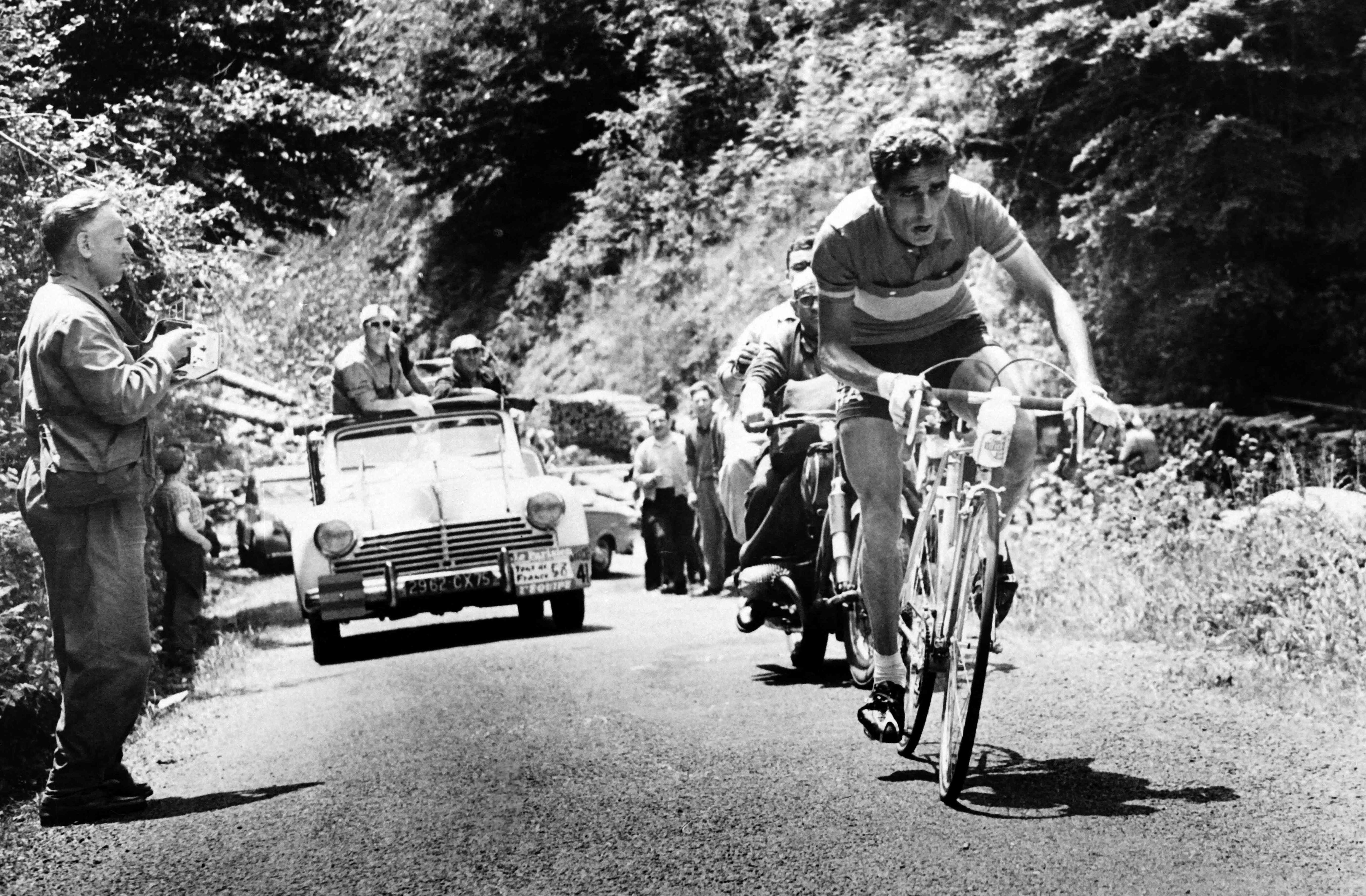 El ciclista Federico Bahamontes en el Tour de Francia el año 1958. 