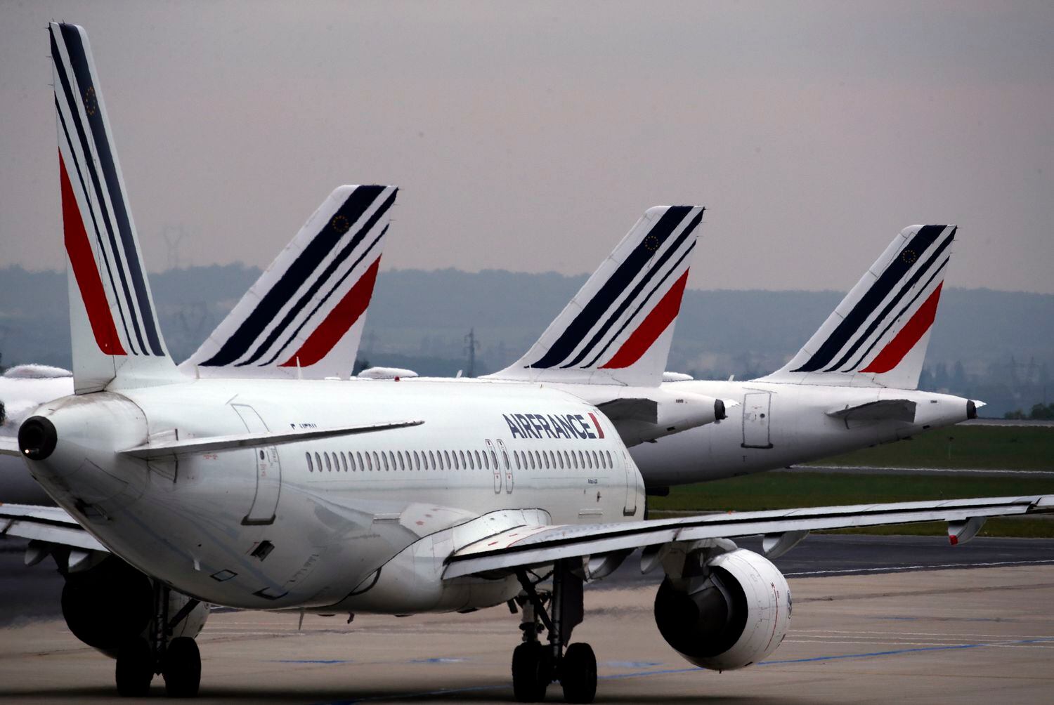 Aviones de Air France en el aeropuerto Charles de Gaulle de París.