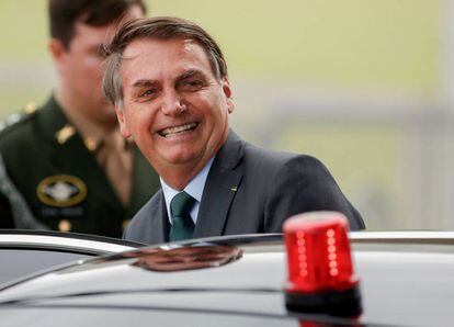 El presidente Bolsonaro la semana pasada sale de su residencia en Brasilia.