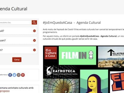 Web de la Generalitat de Catalunya amb propostes culturals.