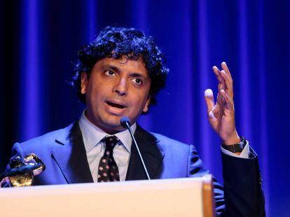 El director M. Night Shyamalan, hoy en Sitges, tras recibir el premio honorífico del festival.