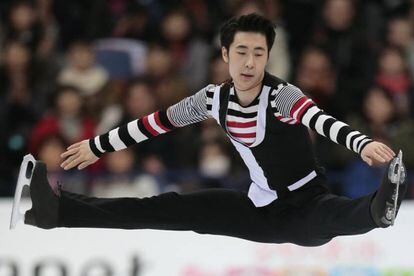 Boyang Jin (China), durante la final.