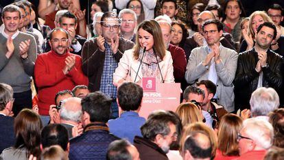 Estela Goikoetxea, durante su mitin en Madrid.