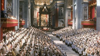 Primera sesión del Concilio Vaticano II, en Roma el 11 de octubre de 1962.