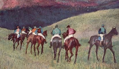 'Cavalls de carreres en un paisatge', de Degas.