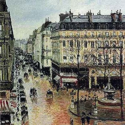 Imagen del cuadro de Pissarro <i>Rue de Saint Honoré aprés-midi. Effet de Pluie</i>, reclamado a España.