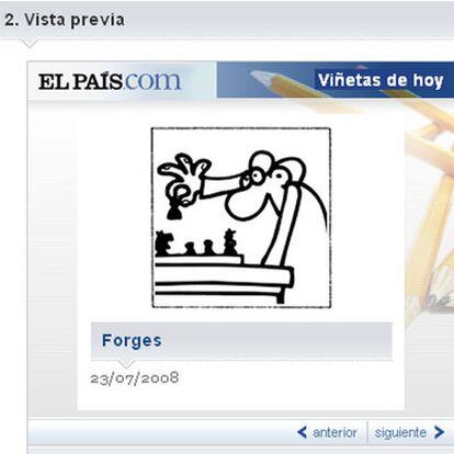 Imagen de uno de los widgets con las viñetas de ELPAÍS.com