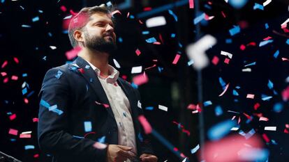 El presidente electo de Chile, Gabriel Boric, este dimingo en Santiago, Chile.