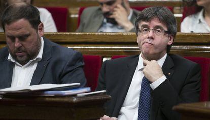 Carles Puigdemont, al Parlament. 