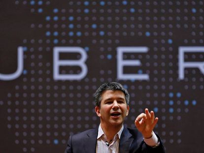 Travis Kalanick, fundador de Uber, en la sede de ła empresa.