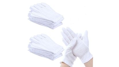 Guantes Blancos de Algodón, tamaño grande, large, un par de guantes
