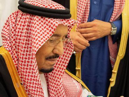 EL rey de Arabia Saudí, Salman bin Abdulaziz Al Saud, el 18 de diciembre de 2018 en Riad.