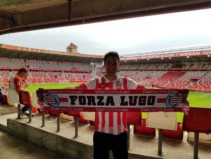 Edgar Marentes en el estadio del CD Lugo.