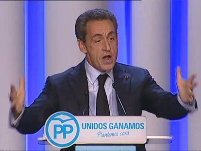 L'expresident de Francia Nicolás Sarkozy en el míting.