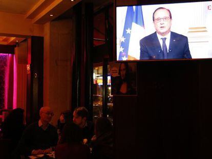 Discurso de Hollande en la televisi&oacute;n francesa. 