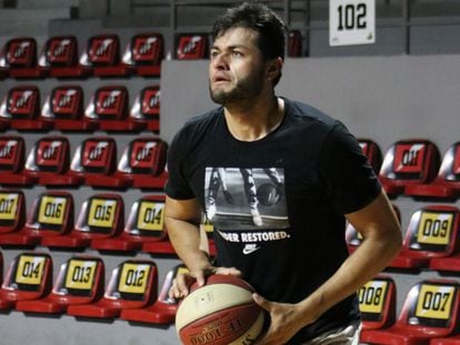 Alexis Cervantes, durante un entrenamiento, en 2019.