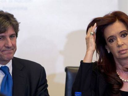 Amado Boudou, junto a la presidenta, Cristina Fern&aacute;ndez.