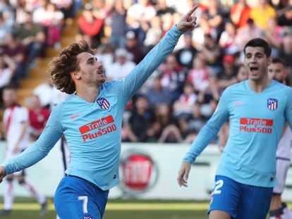 Griezmann celebra el 0-1.