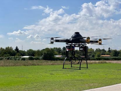 Vtol drone from the public company Ineco, in a test of this type of vehicle. 