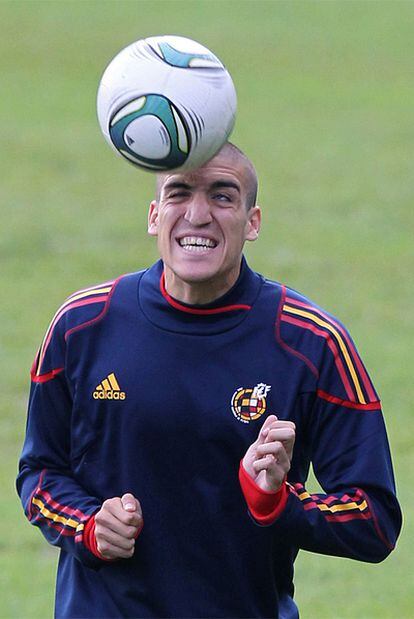 Oriol Romeu, en un entrenamiento de esta semana con la selección española sub 20.