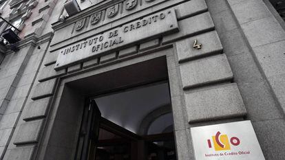 Fachada de la sede del Instituto de Crédito Oficial (ICO), en Madrid