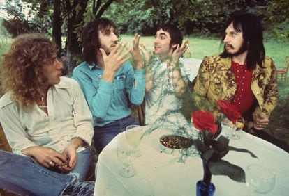 The Who el 15 de julio de 1971 en Surrey, Inglaterra. De izquierda a derecha: Roger Daltrey, Pete Townshend, Keith Moon y John Entwistle.