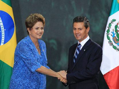 Dilma Roussef y Peña Nieto, en Ciudad de México.