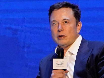 Elon Musk, fundador de Tesla, durante el World Artificial Intelligence Conference (WAIC) de Shanghái, en agosto de 2019
