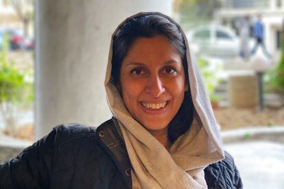 La iranobritánica Nazanin Zaghari-Ratcliffe, tras su liberación este domingo en Teherán.