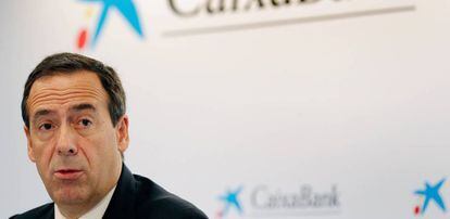 Gonzalo Gortázar, consejero delegado de CaixaBank, en la última presentación de resultados del banco.