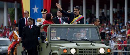 Nicolás Maduro este miércoles en un desfile en Caracas.