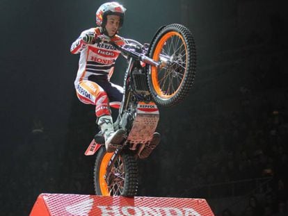 Toni Bou durant la prova d&#039;ahir al Palau Sant Jordi. 