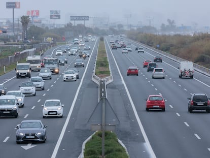 Vista de la A7 en la salida de Valencia, este miércoles.