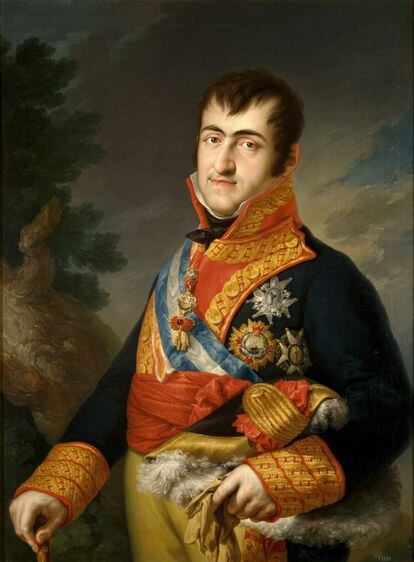 Fernando VII, retratado por Vicente López en 1814 con uniforme de capitán general.