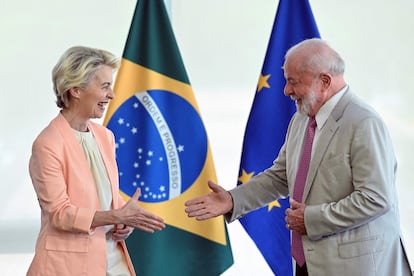 Ursula von der Leyen y Lula da Silva, 12 de junio en Brasilia.