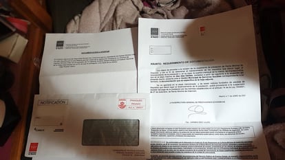Carta enviada el 11 de junio por la Comunidad de Madrid a Olga, informando de la denegación del IMV, y reclamando la notificación de la INSS que no había recibido.