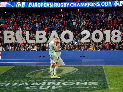 Wenceslas Lauret, del Racing 92, después de perder la final de la Champions de rugby en Bilbao.