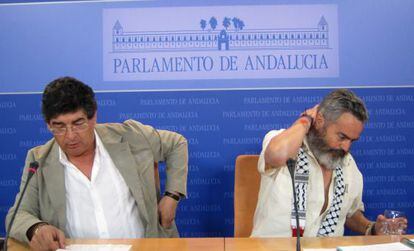 Diego Valderas y Sánchez Gordillo, en el Parlamento de Andalucía.