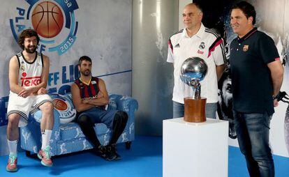 Llull, Navarro, Laso y Pascual, en la presentación de la final