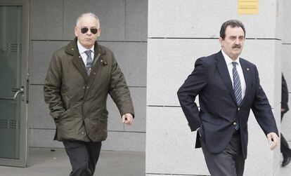 Eugenio Pino, ex-director adjunto de la polic&iacute;a saliendo de la Audiencia Nacional.  