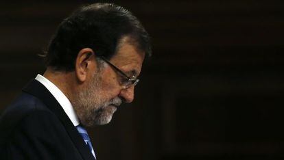 Mariano Rajoy durante su intervenci&oacute;n en el Parlamento, el 29 de octubre.