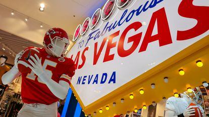Una tienda con productos del Super Bowl en Las Vegas, EE UU.