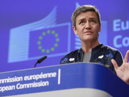 La comisaria europea de Competencia, Marghette Vestager, este lunes.