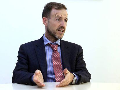David Medina, presidente de Spaincares, en su despacho de Madrid durante la entrevista.